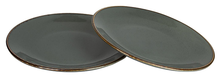 Набор из 2 обеденных тарелок Porland Seasons POR0026 280 мм тёмно-серый