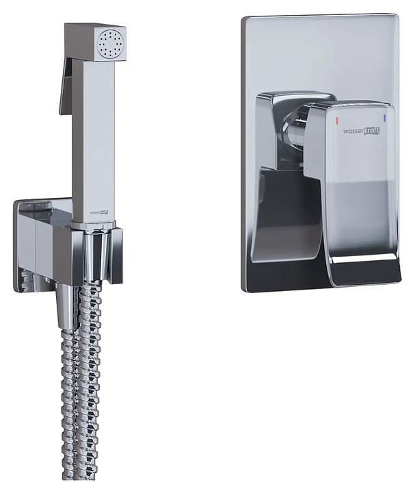 Душ гигиенический встраиваемый Wasserkraft A106157 шланг 120 см, хром