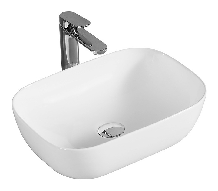 Раковина накладная Mira MR-5023 46х33 см, без отв. под смеситель, керамика