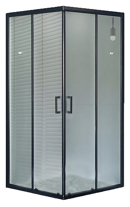 Уголок душевой Royal Bath RB HPD-C-BL 110x90x185 см, матовое, чёрный профиль