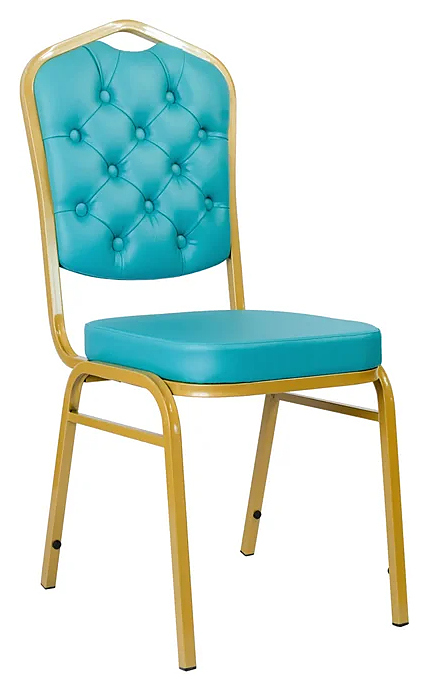 Стул ChiedoCover Хит 20 мм золото, голубой кожзам