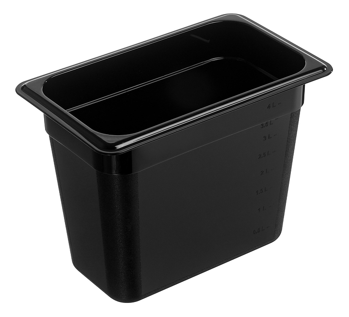 Гастроемкость Gastroplast 79657 GN 1/4-200 (265х162х200) 4.9 л поликарбонат, черный
