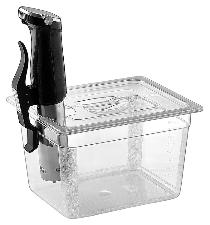 Крышка для гастроемкости с вырезом под су-вид Gastroplast GNPPLM-12 GN 1/2 (325х265 мм) полипропилен прозрачная