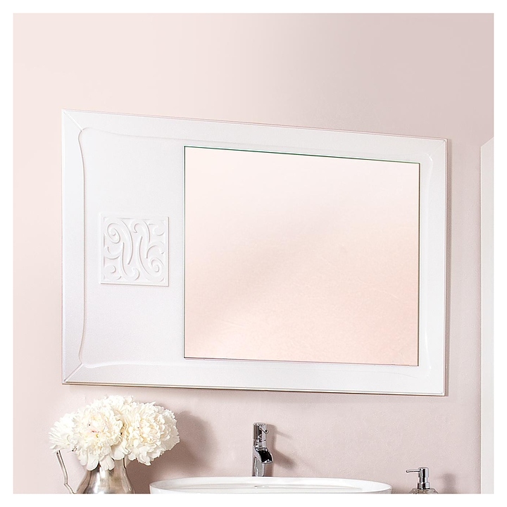 Зеркало БРИКЛАЕР Адель 105 105х70 см белый глянец