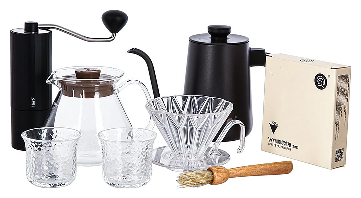 Набор для заваривания кофе ZeroHero S01 Professional PCTG Gift Box - Brown подарочный