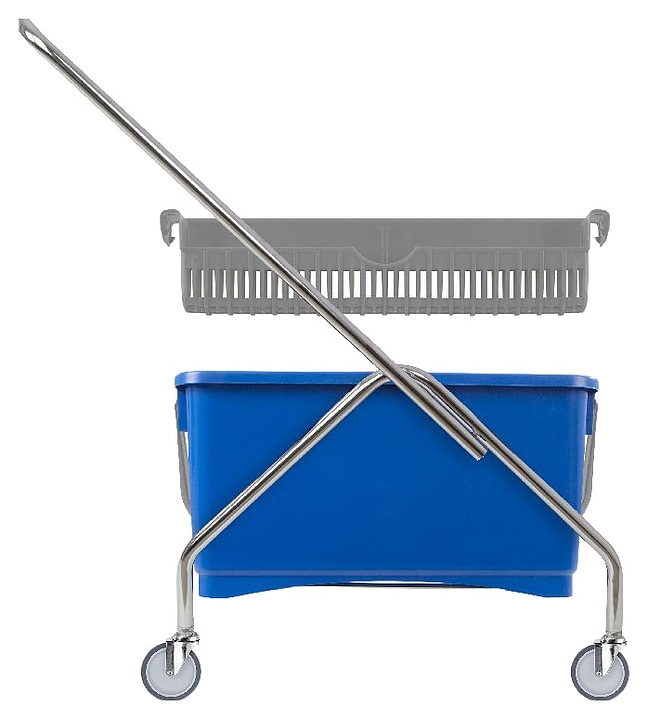 Тележка уборочная TTS 00002900 одноведерная с рукояткой и корзиной для отжима