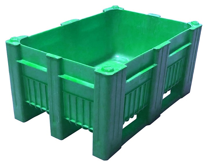 Контейнер ТАРА.РУ C-Box 1208 S (540) 1200х800х540 мм (сплошной на полозьях) зеленый