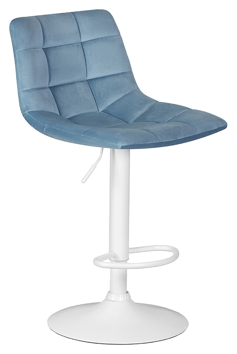 Стул барный DOBRIN 5017_WhiteBase-LM TAILOR WHITE (пудрово-голубой велюр, белый металл)