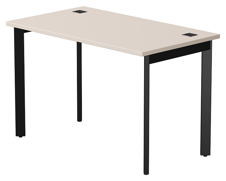 Стол офисный Everprof EVO 1180х670х755 мм (ЛДСП / металл) опоры 45гр, кашемир / черный