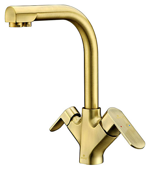 Смеситель для кухни Kaiser Arena 33066-1 под фильтр для питьевой воды, бронза