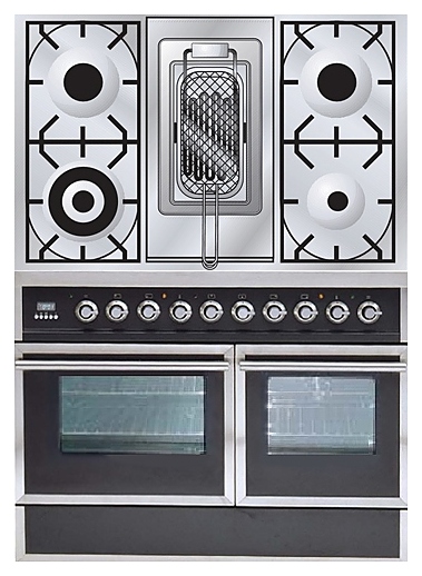 Газовая плита с духовым шкафом ILVE QDC-100RW-MP