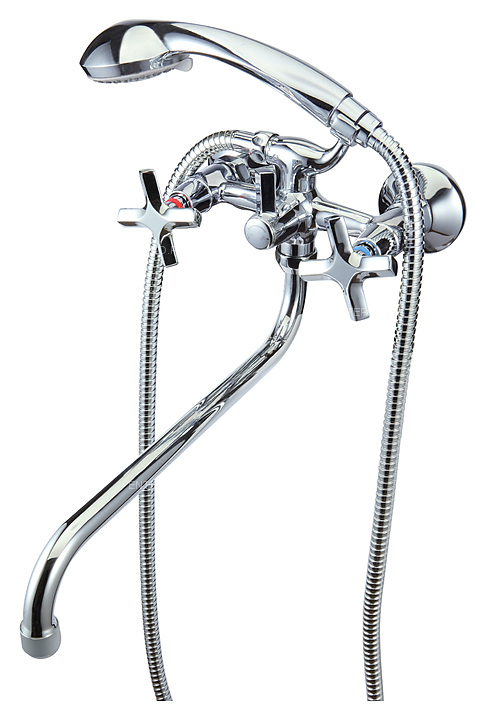 Смеситель для ванны и душа LEMARK Promotion LM6051C универсальный, с круглым поворотным изливом, хром