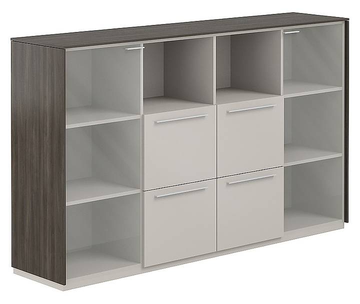 Шкаф для документов средний NORDEN NZ-0326.BT.GS прозрачное стекло