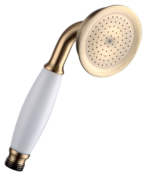 Душевая лейка LEMARK Villa/Vintage LM8007B однофункциональная, круглая, белый/бронза