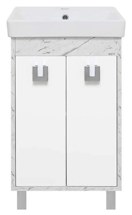 Тумба под раковину Misty Мия 45 42,5х68,5 см, белая с серым