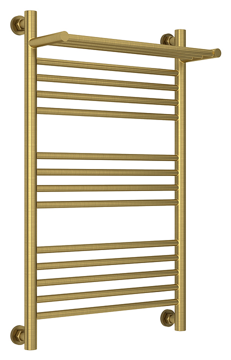 Полотенцесушитель водяной Сунержа Богема с полкой+ 80x50 см состаренная латунь