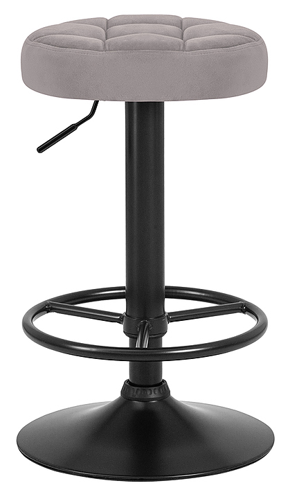 Табурет барный DOBRIN 5008-LM-N BRUNO BLACK (серый велюр) 2 шт.