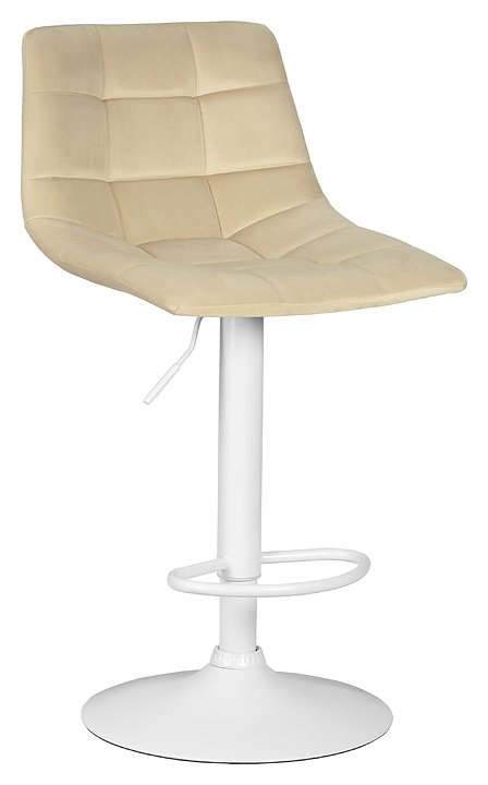 Стул барный DOBRIN 5017_WhiteBase-LM TAILOR WHITE (бежевый велюр, белый металл)