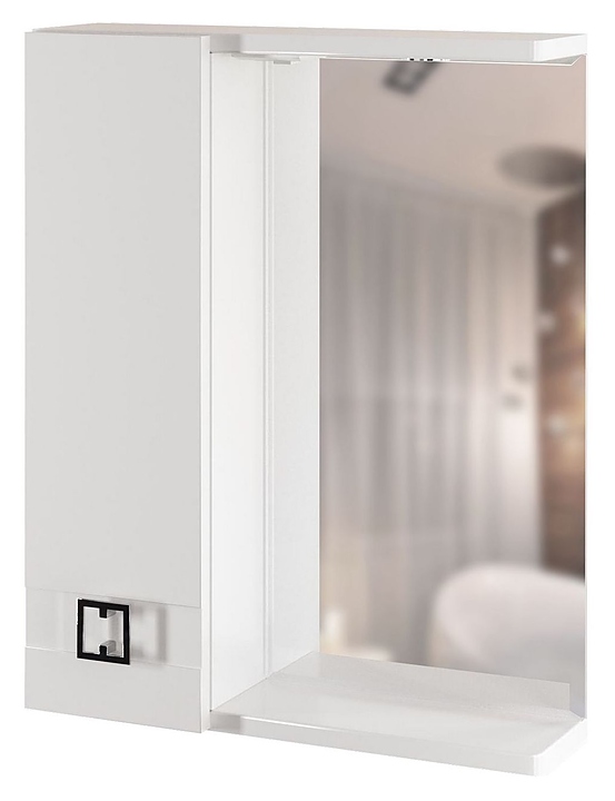 Шкаф зеркальный Mixline Квадро-55 55х70 см с подсветкой, левый