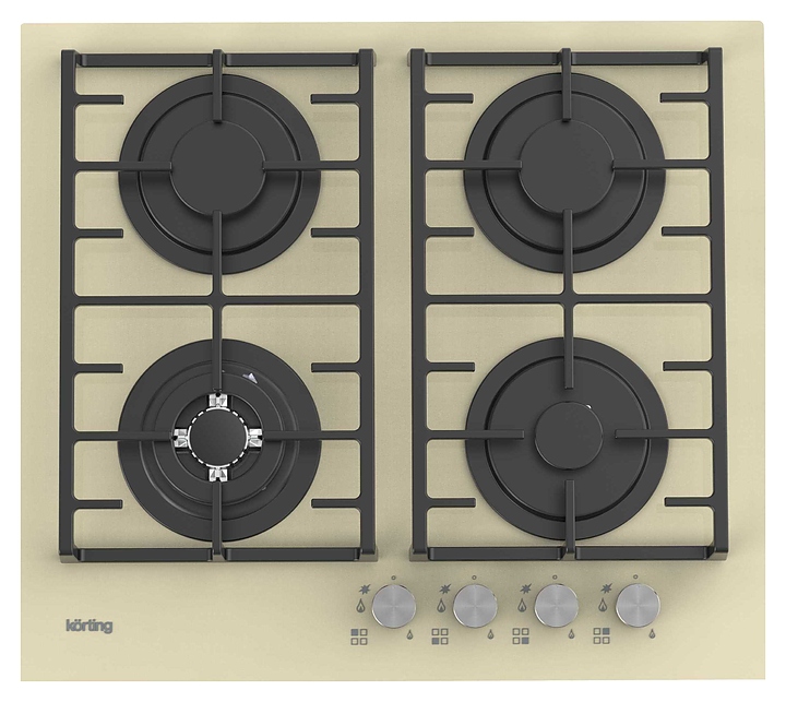 Варочная панель газовая Korting HGG 6825 CTB бежевая