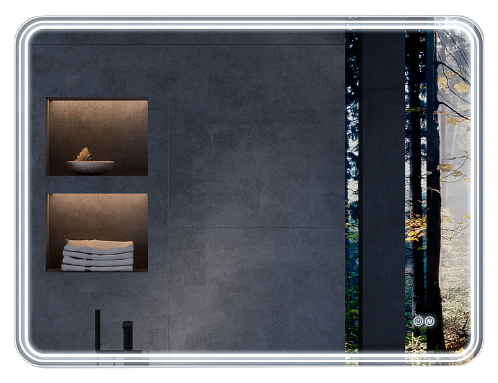 Зеркало Vincea LED VLM-3MA800-2 80×60 см, c подсветкой, сенсорным выкл., функц. анти-пар и диммером