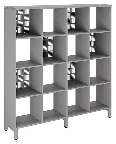 Стеллажная система КОБОР SQ-4X4 aluminum/chicago