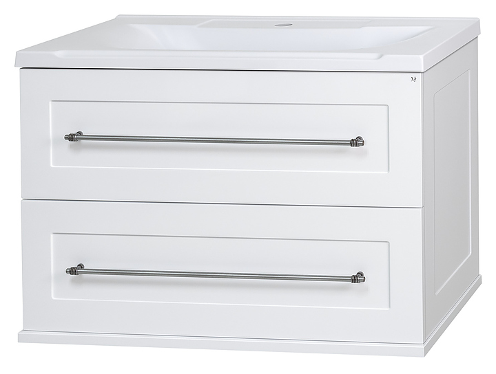 Тумба под раковину Misty Марта-60 59,5х52 см, с 2 ящиками, подвесная, белая