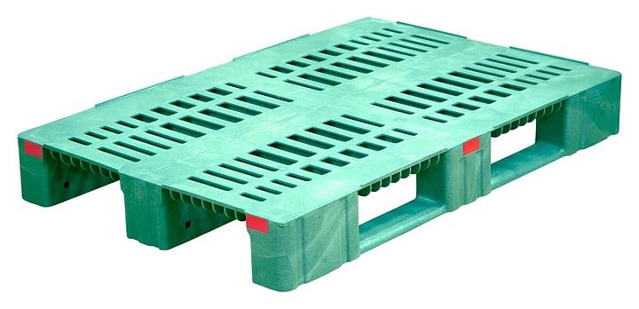 Паллет ТАРА.РУ TR 1208-3-2 1200х800х150 мм (перфорированный на 3 полозьях (версия 2)) усиленный зеленый