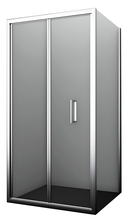 Уголок душевой Wasserkraft Weser 78F22 100х90 см, серебристый профиль