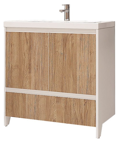 Тумба Velvex KLAUFS 80.2D.1Y tnKLA.80.2D.1Y-617.216 белая+дерево