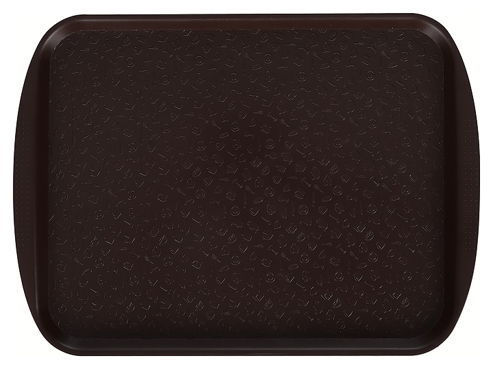 Поднос столовый Клен 71816 415х305 мм (полистирол) с ручками шоколадный