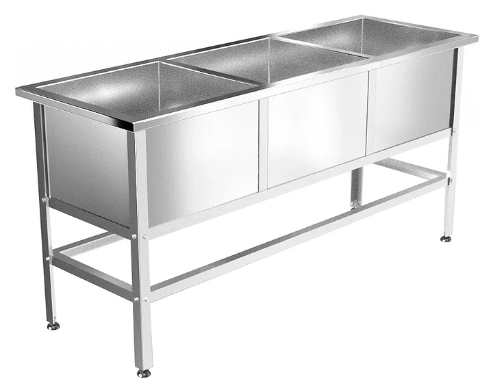 Ванна моечная GPSteel ВМ-3 1550/530/850 Эконом