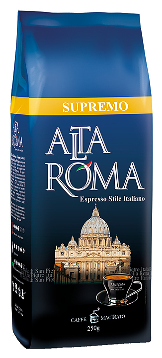 Кофе свежеобжаренный Alta Roma SUPREMO  (арабика, молотый, 0,25 кг)