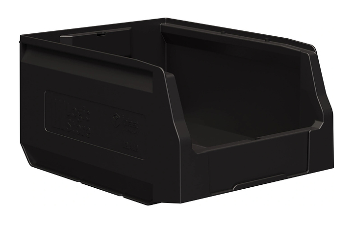 Контейнер iPlast Logic Store 300x225x150 мм с отверстием для перегородки, ЭКО, черный
