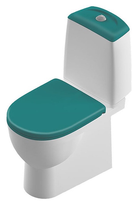 Унитаз-компакт SANITA LUXE Best Color Sea с сиденьем микролифт, бирюзовый