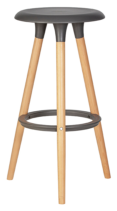 Табурет барный DOBRIN 652PP-LMZL-N ROYCE (темно-серый, светлый бук) 4 шт.