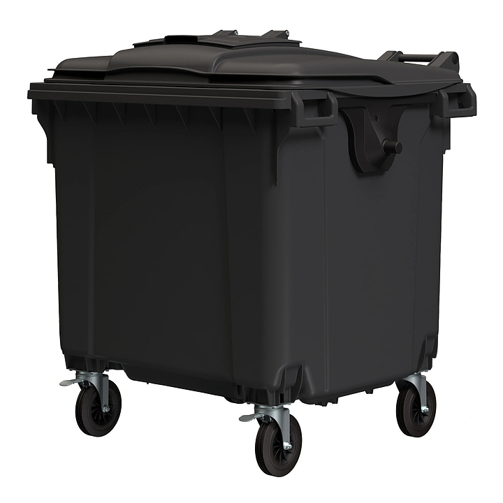 Контейнер для мусора iPlast 22.C19.W 1100 л с мини-крышкой, темно-серый