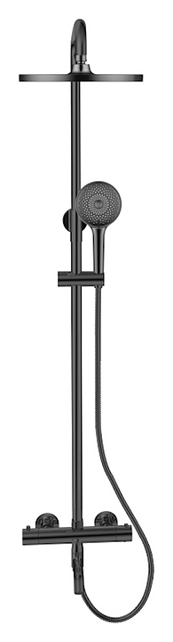 Душевая система Bronze de Luxe Scandi 11060B с термостатом, черная