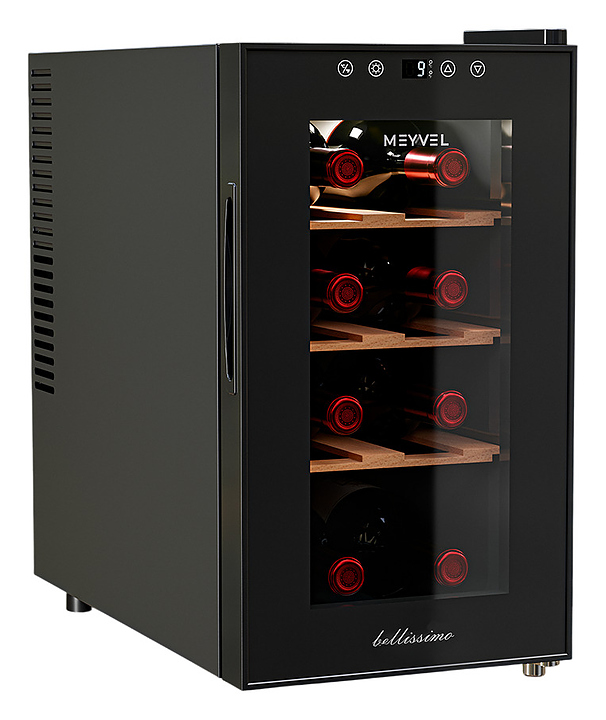 Винный шкаф MEYVEL MV08-TBF1-Next 16 л 260х495х480 мм черный