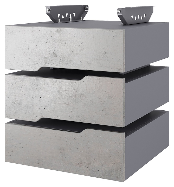 Тумба подвесная КОБОР T-3 graphite/chicago