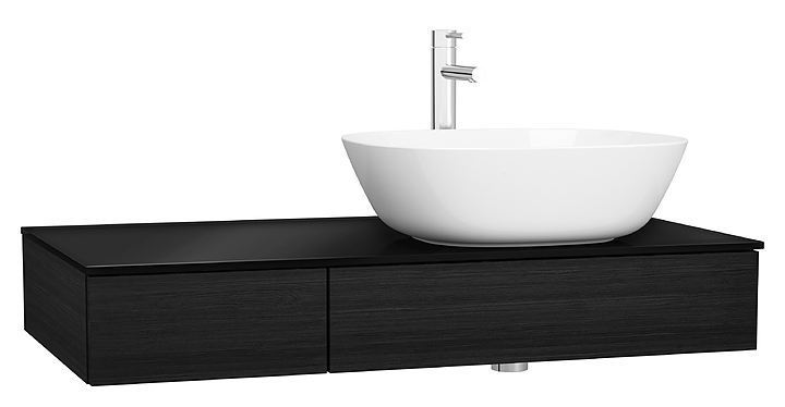 Тумба под раковину Vitra Origin 65676 90 см правая, черный дуб