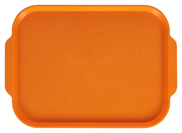 Поднос столовый Клен 7071 450х355 мм (полистирол) с ручками светло-оранжевый