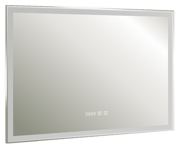 Зеркало с LED-подсветкой Silver Mirrors Norma neo LED-00002402 80х60 см с часами и анти-пар