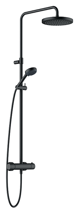 Душевая система KLUDI Logo Dual Shower System 6808239-00 с термостатом, черная матовая