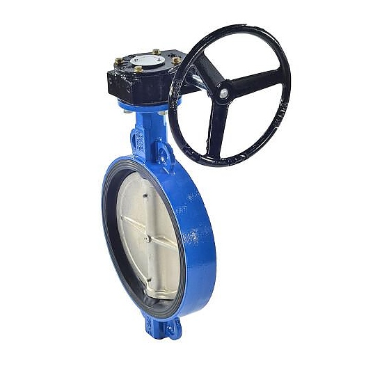 Затвор дисковый поворотный Россия Ду 400 Ру10/16 межфл с редуктором диск чугун манжета EPDM