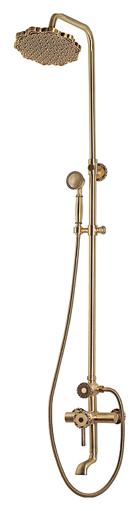 Стойка душевая Bronze de Luxe Windsor 10120F верхний душ цветок, излив короткий