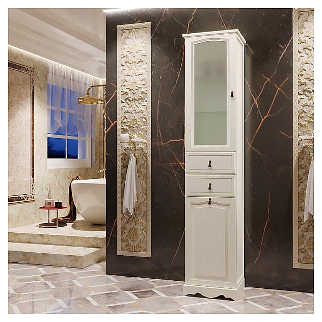 Шкаф-пенал OPADIRIS Риспекто 40 Z0000006258, левый, слоновая кость