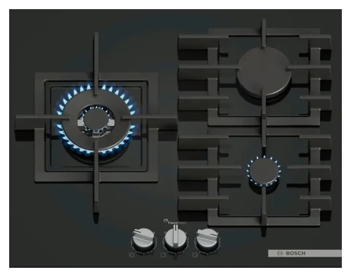 Варочная панель газовая Bosch PPC6A6I40O черное стекло
