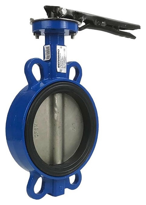 Затвор дисковый поворотный Benarmo 107-4942 (EURO), PN 1,6 МПа, ДУ 250, межфланцевый чугунный, диск стальной, с рукояткой