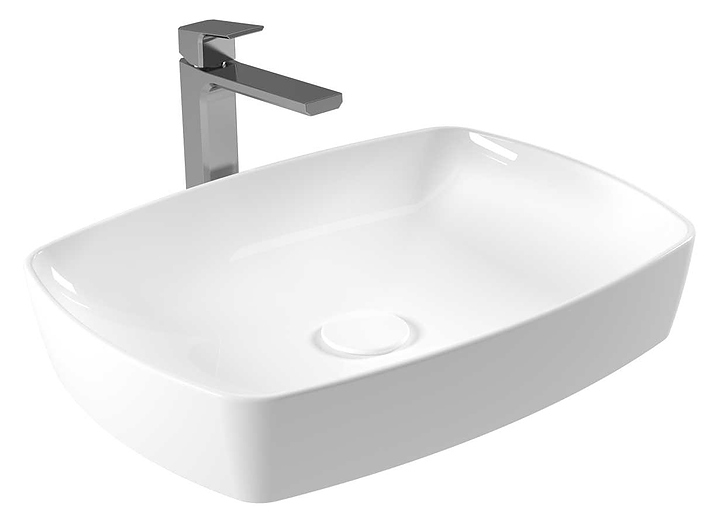 Раковина накладная для мебели SEREL WASHBASIN 1633 60х44х12 см, фарфор, белая